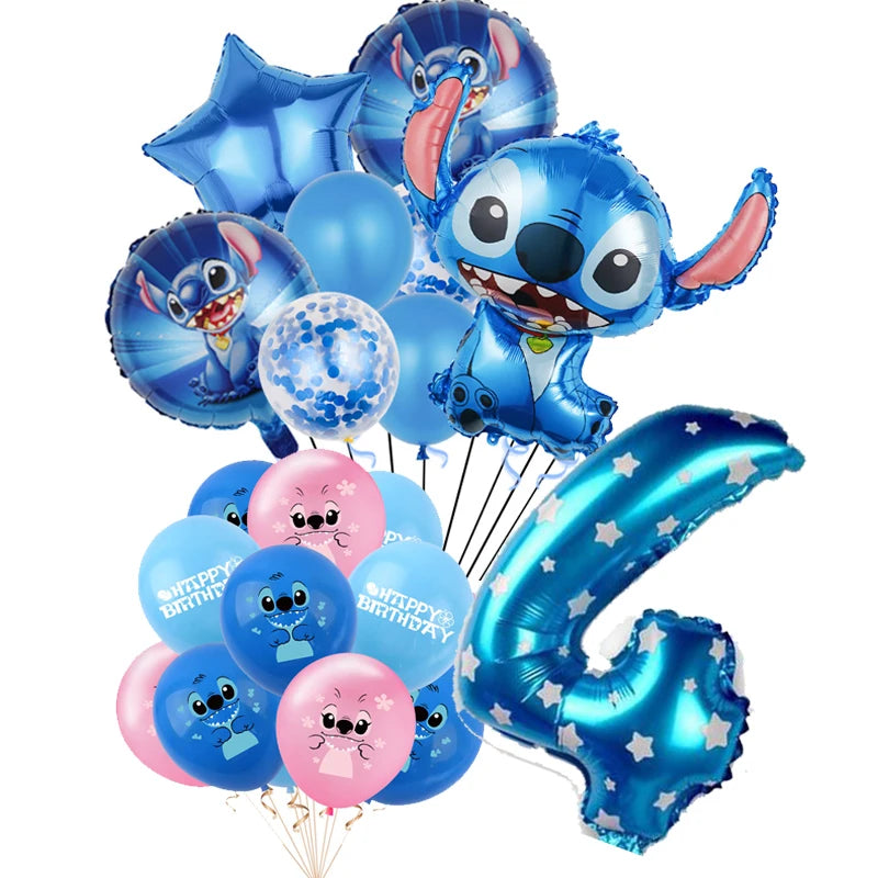 Lilo and Stitch Birthday Decorations Tableware Paper Cups Plate Napkins Cake Topper Balloons Birthday Decor Party Supplies Gift