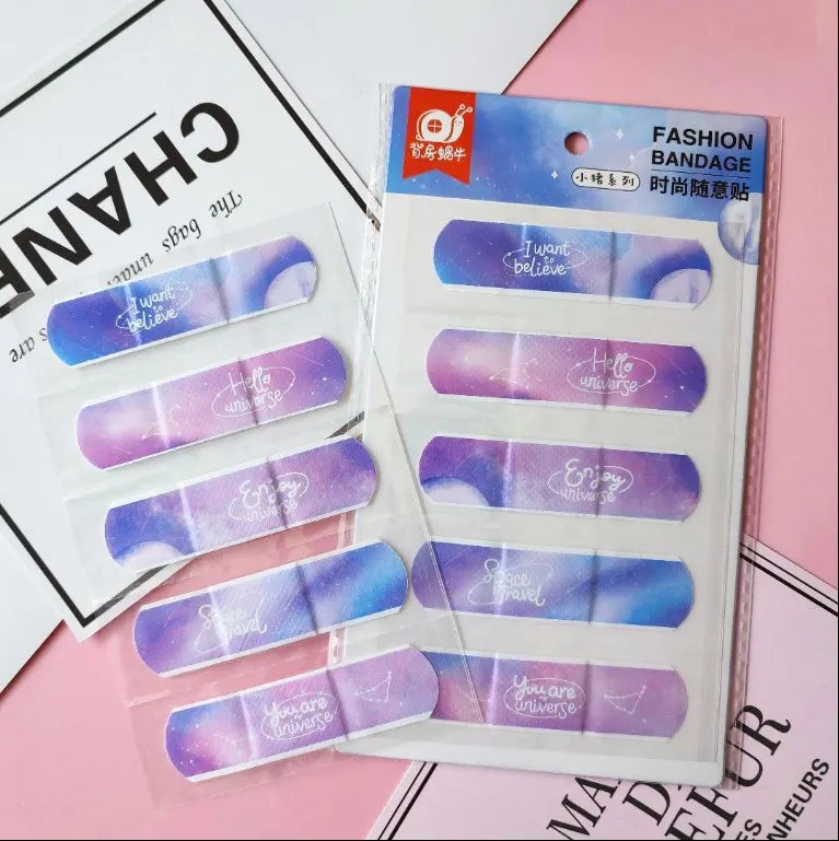 5pcs Cute Cartoon Waterproof Breathable Bandages for Girls Anti Blister Ins Style Adhesive Wound Care Plasters Baby Bandage