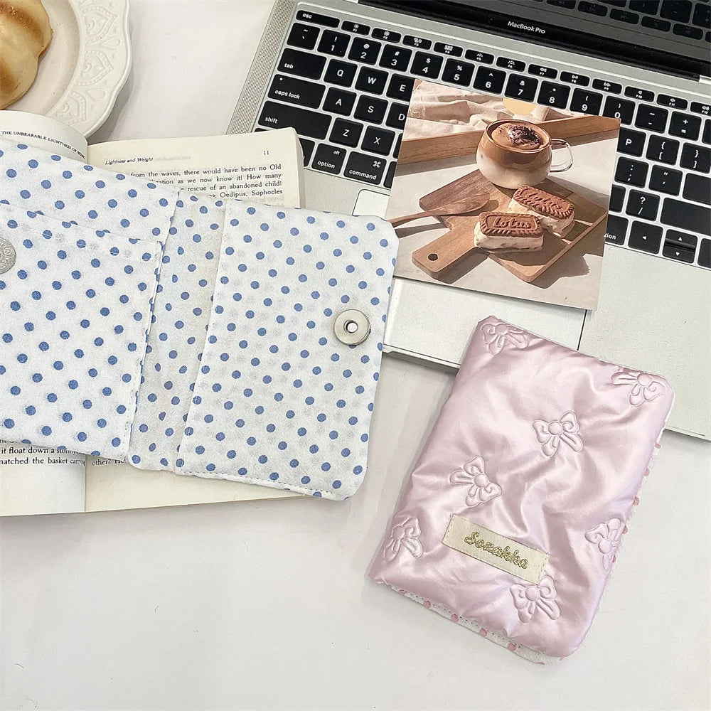 Bow Knot Women Girl Korean Ins Certificates Passport Wallet Travel Multi Functional Document Card Passport Cover Storage Bags
