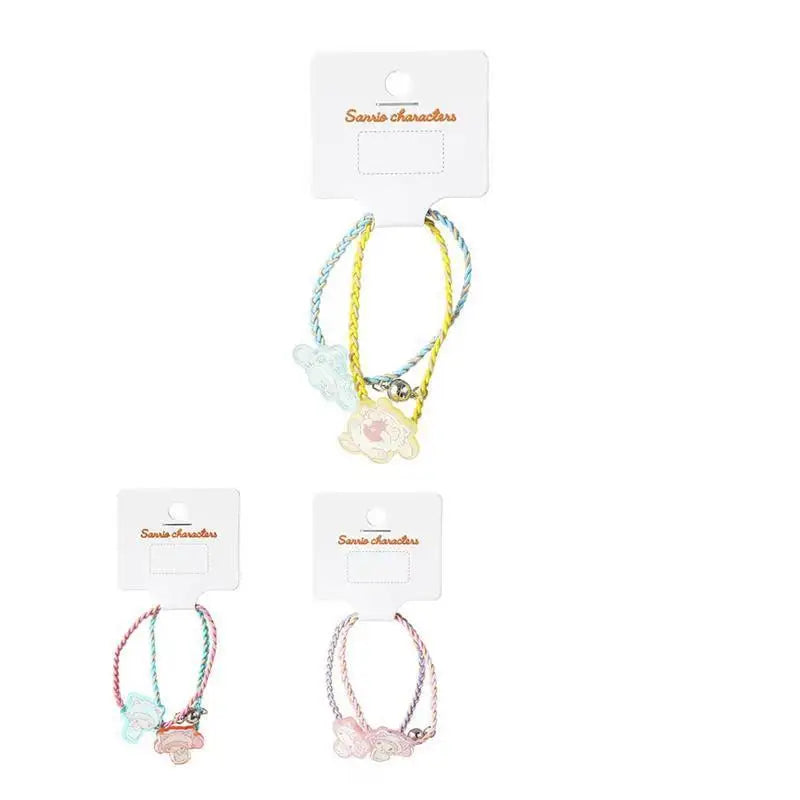 Sanrio Cinnamoroll Kuromi Melody Hair Band Cute Cartoon Girl&Child Sweet Bestie Hairpin Charm Ponytail Holder Holiday Gifts