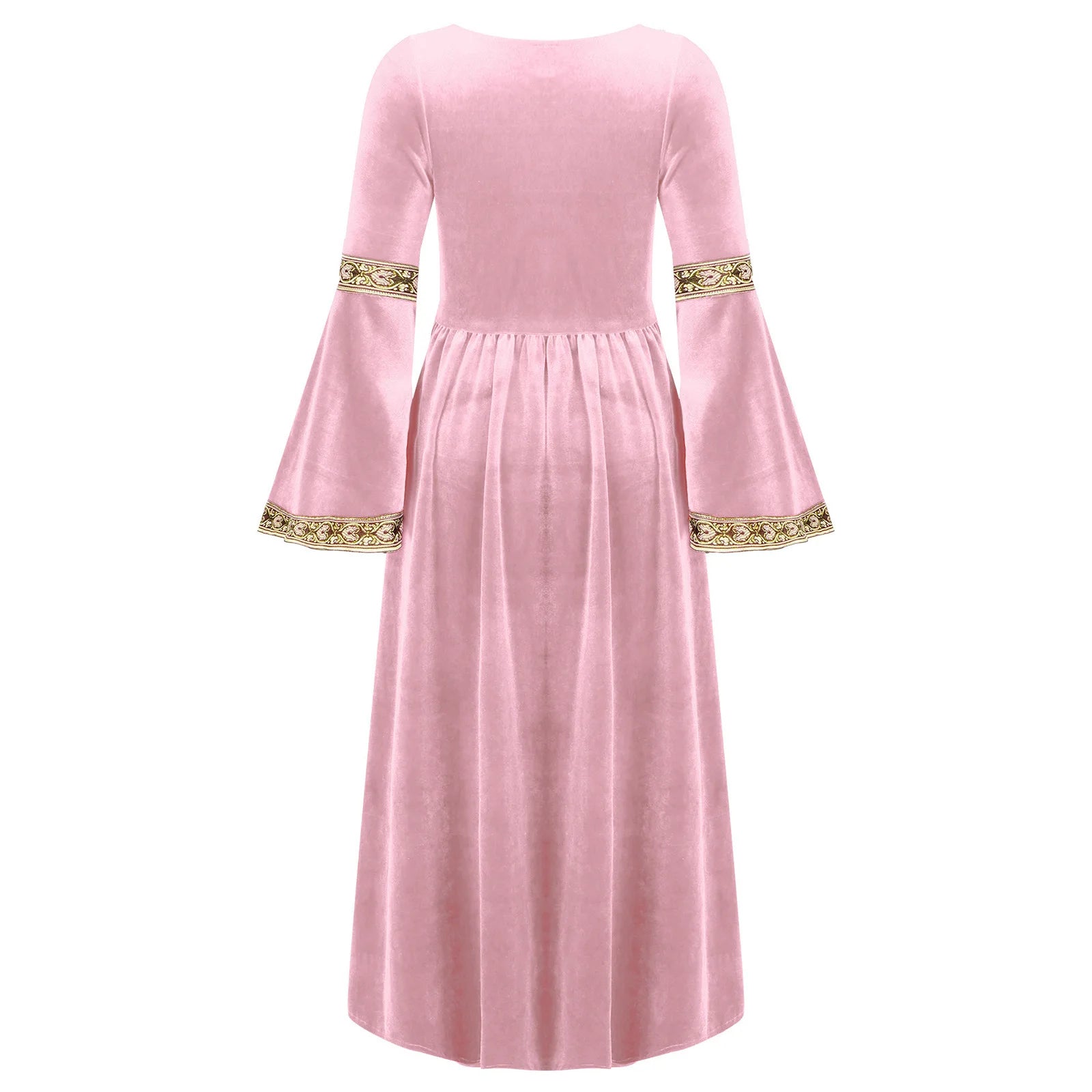 Girls Medieval Renaissance Velvet Dress Princess Queen Cosplay Costume Christmas Xmas Halloween New Year Carnival Party Dress