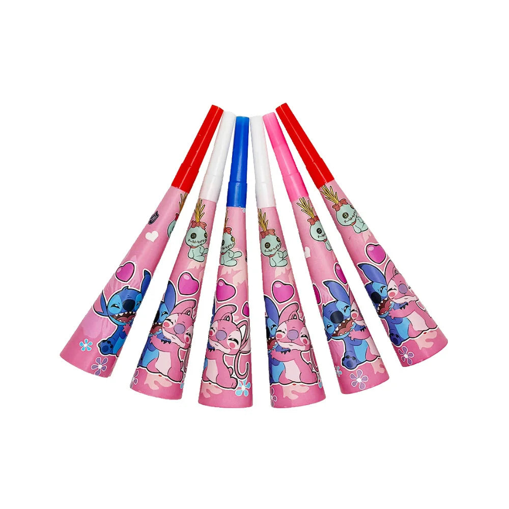Lilo And Stitch Girl Party Birthday Decoration Set Party Supplies Tableware Stitch Balloon Banner Plate Napkin Tablecloth forkid