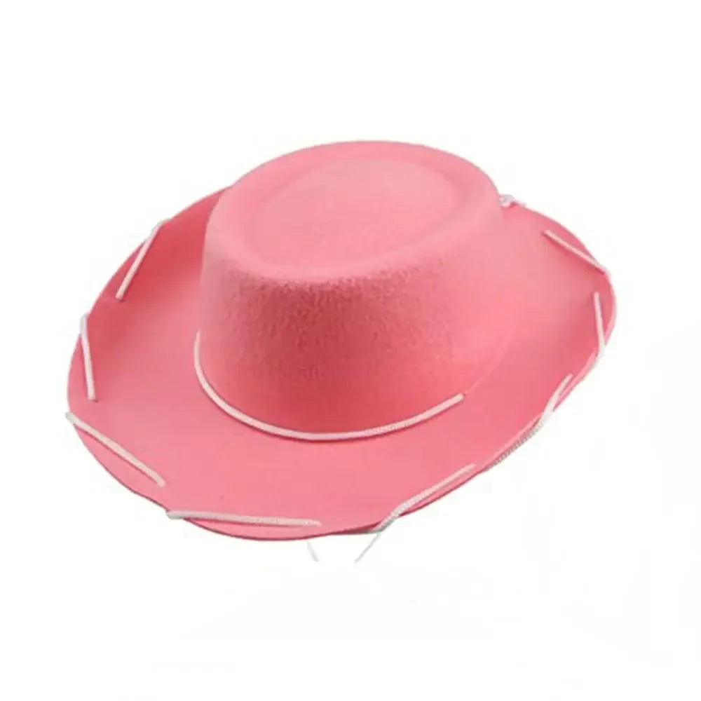 Adjustable Western Big Eaves Cowboy Hat Kids Cosplay Costume Prop Dress-up Jazz Hat Felt Princess Hat Party Cowgirl Hat