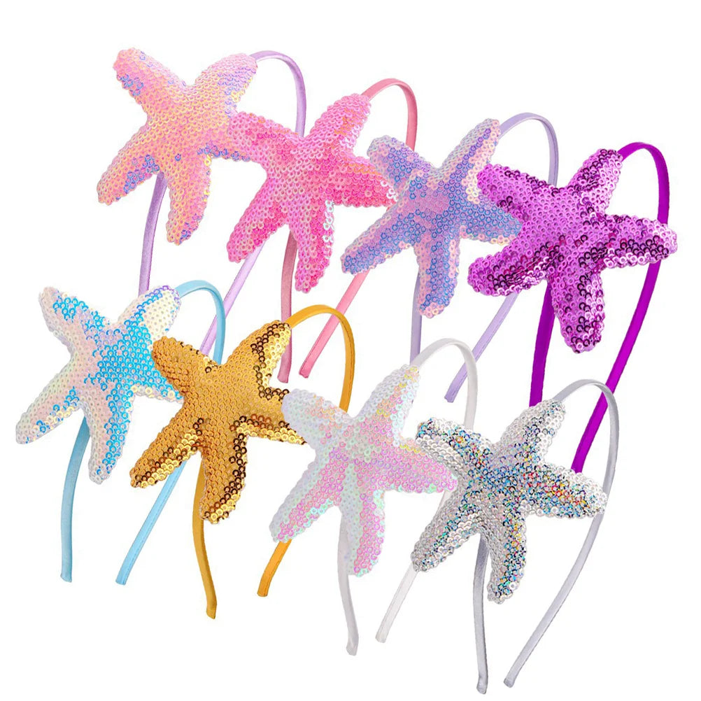 8 Pcs Headband Kids Toddler Girl Hair Hoop Marine Animal Headdress Charming Little Mermaid Party Daily Stage Performance