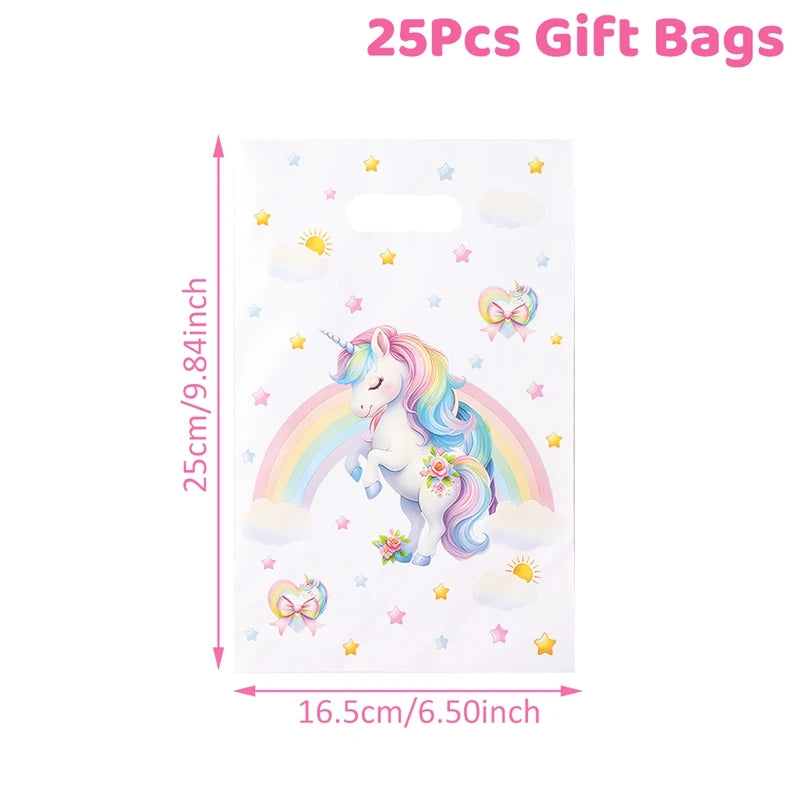 Rainbow Unicorn Disposable Tableware Happy 1st Birthday Party Decorations Kids Unicorn Theme Wedding Baby Shower Girls Supplies