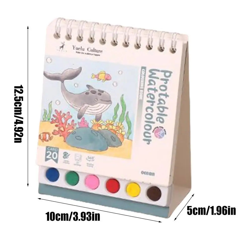 Coloring Book 20 Pages Portable Watercolor Coloring Book Kindergarten Colored Graffiti Enlightenment Note Picture Book