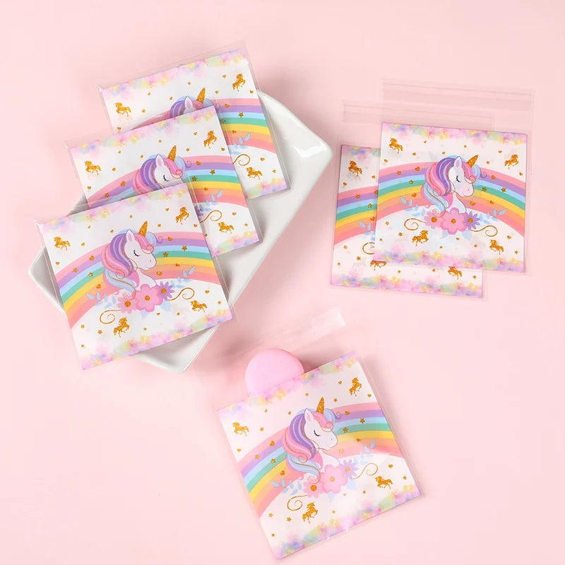 Rainbow Unicorn Handbag Candy Bag Happy 1st Birthday Party Decorations Kids Favors Gift Unicorn Box Baby Shower Girls Supplies