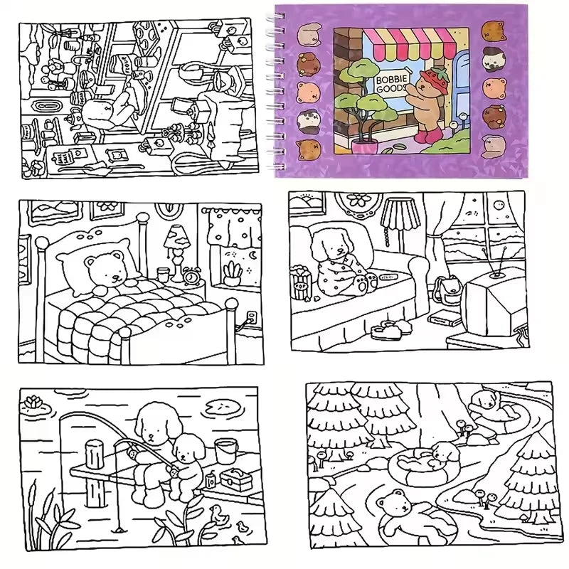 BOBBIE GOODS Coloring Book a coloring book with creative and interesting graffiti Painting Paper Drawing  Doodle Book Doodle Boo