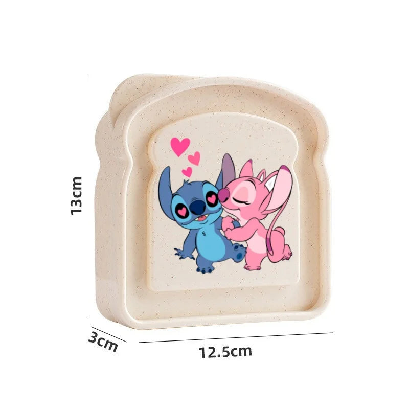 Stitch Sandwich Containers Lunch Box Toast Storage Box with Lid Portable Food Storage Case Reusable Microwave Lunch Case Gifts
