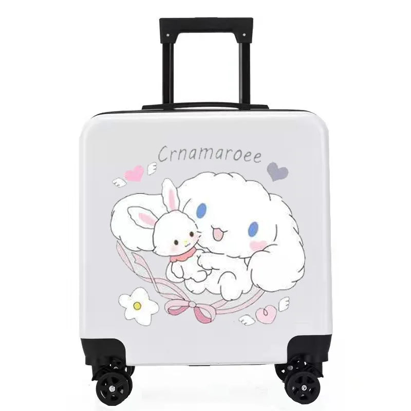 Sanrios New Child Trolley Case Cute Cartoon Kuromi Anime Hello Kittys Universal Wheel Suitcase Boy Girl Password Lock Suitcase
