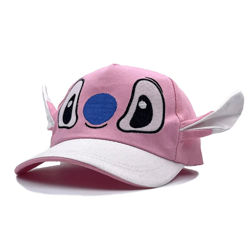 Cute 3D Ear Stitch Hats Cartoon Embroidery Lilo & Stitch Baseball Cap Children Outdoor Sun Hats Fashion Accessory Birthday Gift