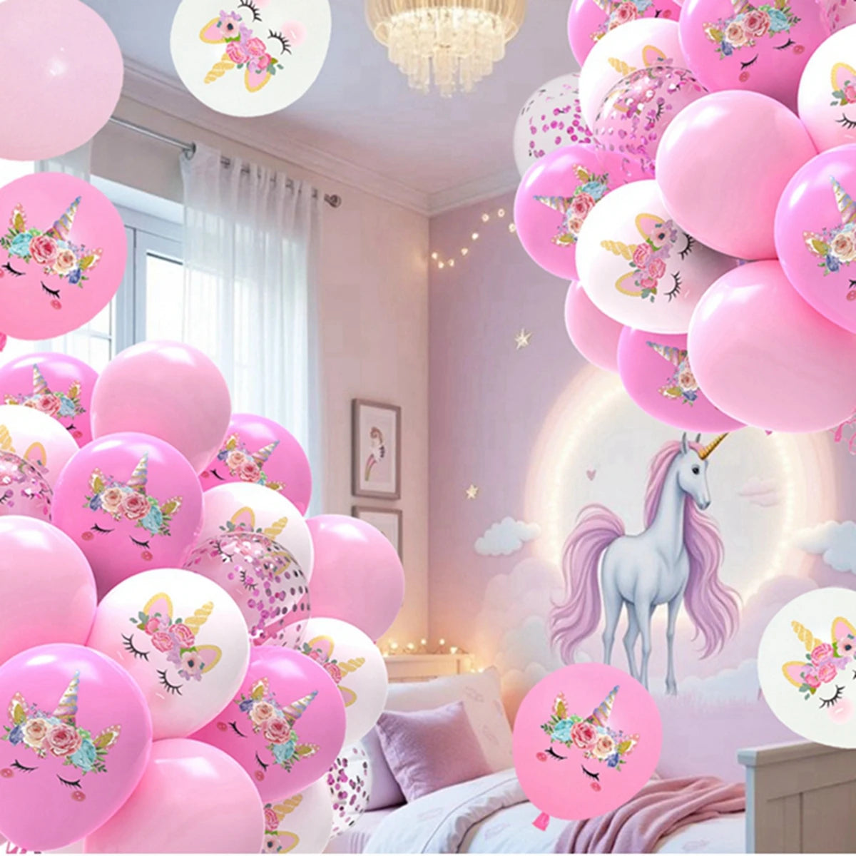 Pink Unicorn Latex Balloon Unicorn Theme Birthday Party Decoration Kids Girl Baby Shower Party Supplies Wedding Confetti Ballons