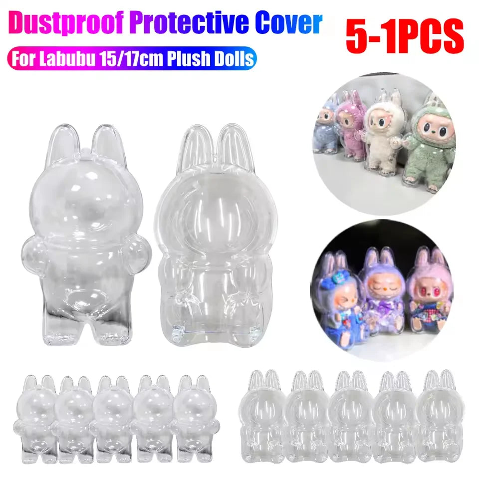 PopMart Monster Labubu V1 V2 Sit Party Transparent Protective Shell Doll Protective Doll Clothes Outfit Doll Accessories