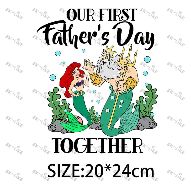 Dad Squad King Lion Toy Story Mickey Stitch Happy Father's Day Iron on Picture on Clothes Strong viscosity Diy Craft