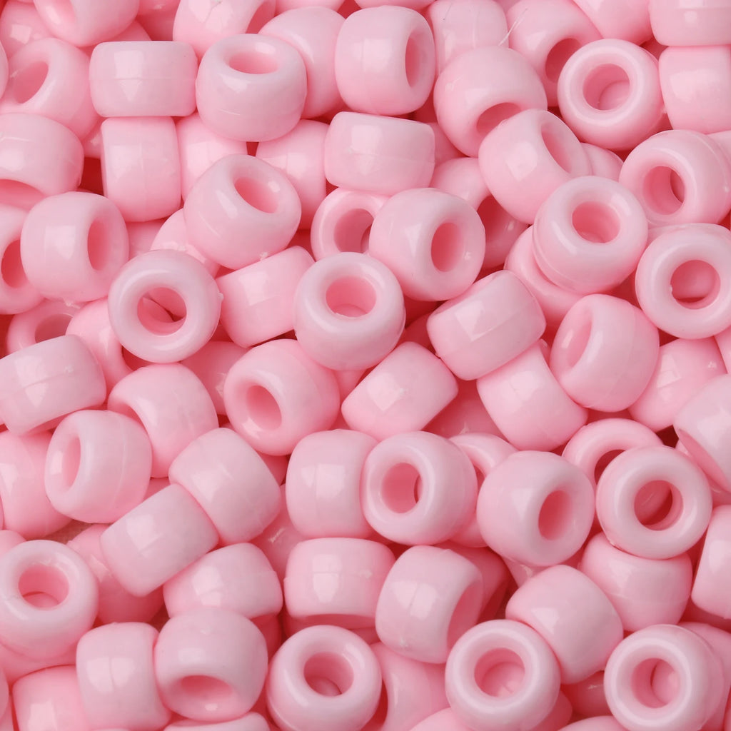 100pcs Luminous Pony Beads 6x9mm Acrylic Beads Big Hole Spacer Beads For Diy Craft Jewelry Charms Bracelets Making Hair Supplies