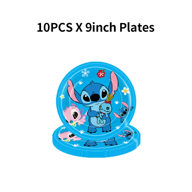 New Stitch Birthday Party Decoration Tableware Balloons Cups Plates Banner Straws Lilo And Stitch Theme Party Supplies Toy Gifts