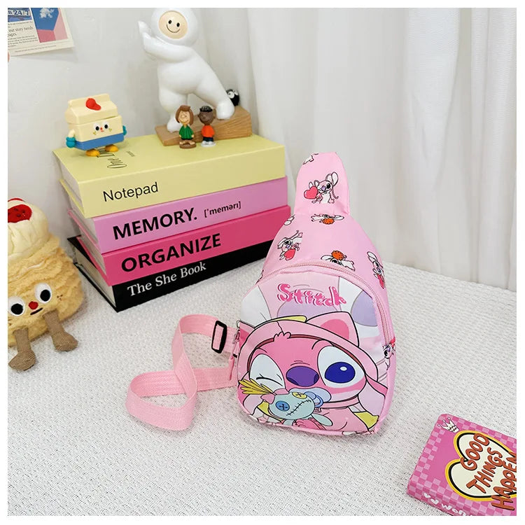 Stitch Anime Shoulder Bags Kawaii Fashion Chest Bag Travel Satchel Casual Portable Totes Backpacks Birthday Gifts For Boys Girls