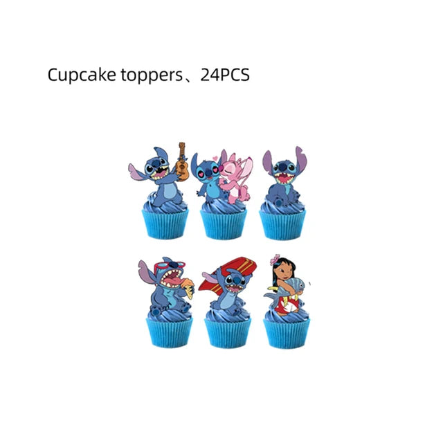 Lilo Stitch Birthday Party Decorations Disposable Tableware Include Plate Tablecloth Banner Balloon For Kid Baby Shower Supplies
