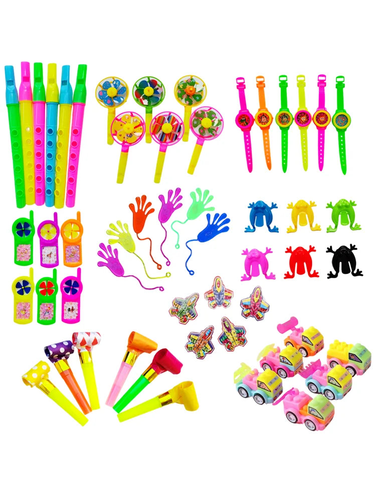 54Pcs  Children's Birthday Parties Popular Pinata Stuffed Baby Shower Toys Whistle Maze Toys Gift Game Goodie Bag Carnival Prize