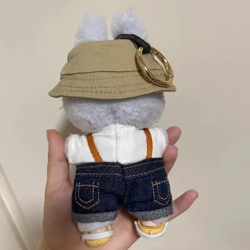 Labubu The Monsters Fall In Wild Series Plush Vinyl Doll Backpack Pendant Decoration Keychain Denim Labubu Fans Collect Gifts