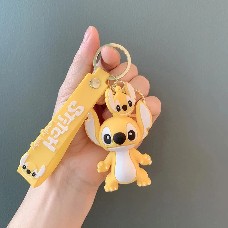 Lilo & Stitch Toys Keychian Children Anime Stitch Pendant Doll Keyring Kawaii Angel Keychians Cute Girls Christmas Gifts