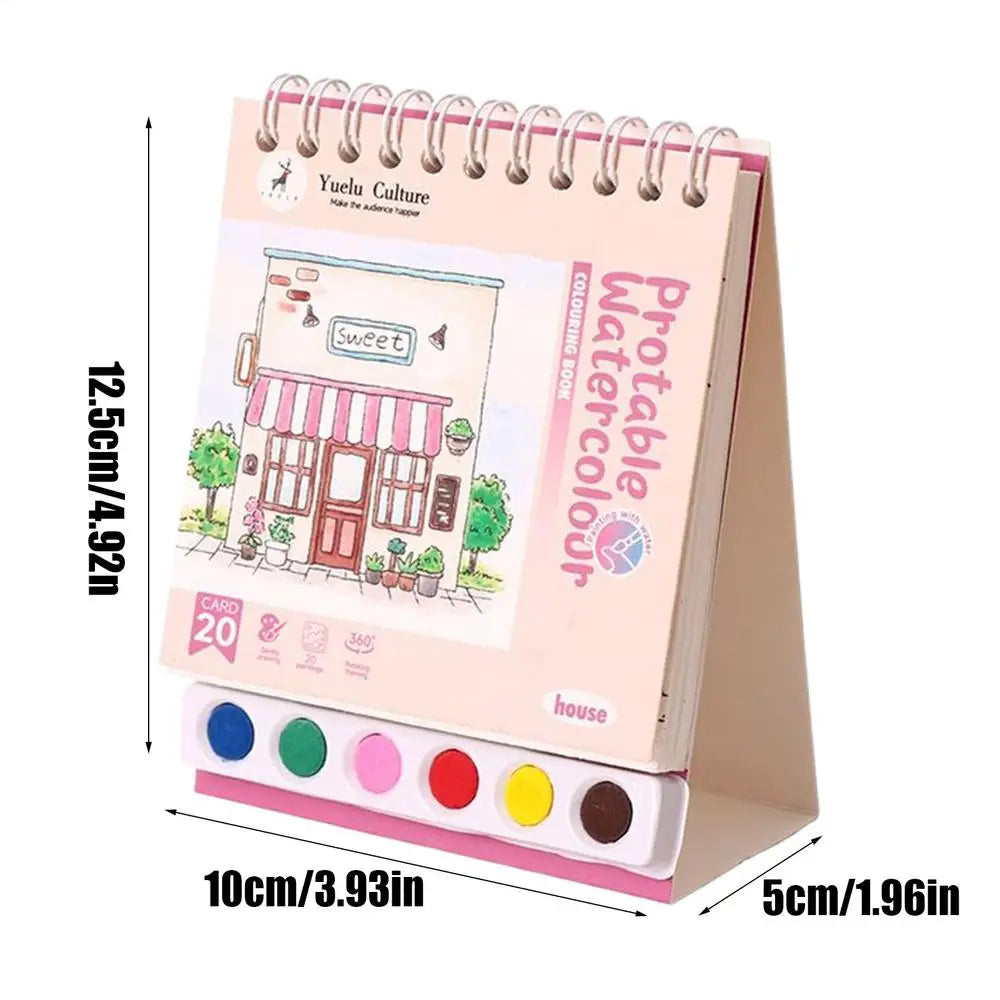 Coloring Book 20 Pages Portable Watercolor Coloring Book Kindergarten Colored Graffiti Enlightenment Note Picture Book