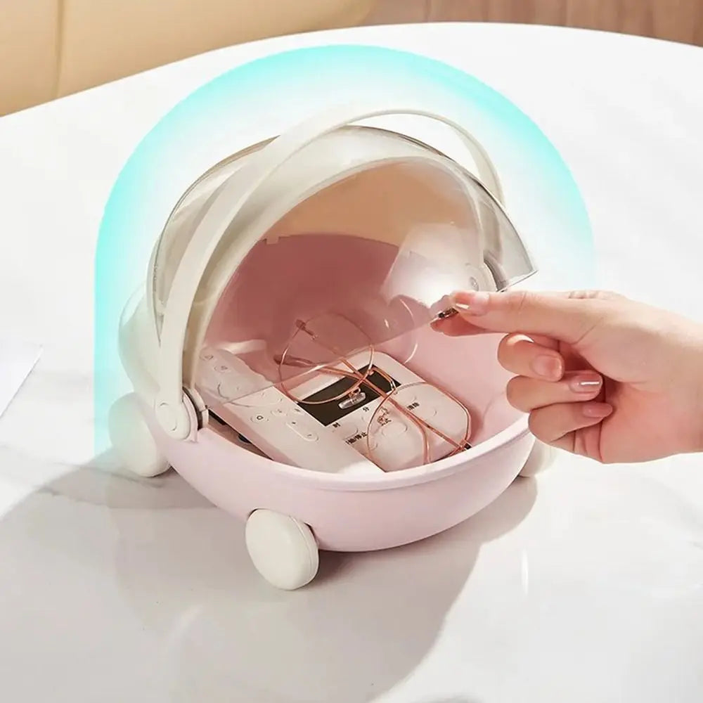 Cute Baby Cradle Shape Desktop Storage Box Doll Baby Bed for Labubu Storage Container Storage Trunks