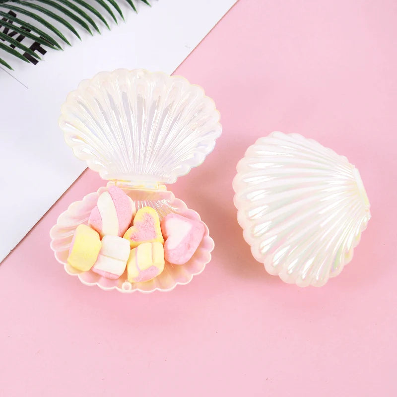 5/10pcs Shell Shaped Candy Gift Box Girls Mermaid Birthday Party Decor Wedding Baby Shower Favors Christmas Jewelry Storage Box