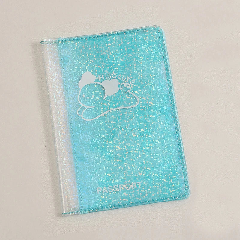 Fashion Transparent Starlight Passport Cover Girls Travel Ticket ID Credit Card Holders PVC Jelly Color Laser Passport Holder