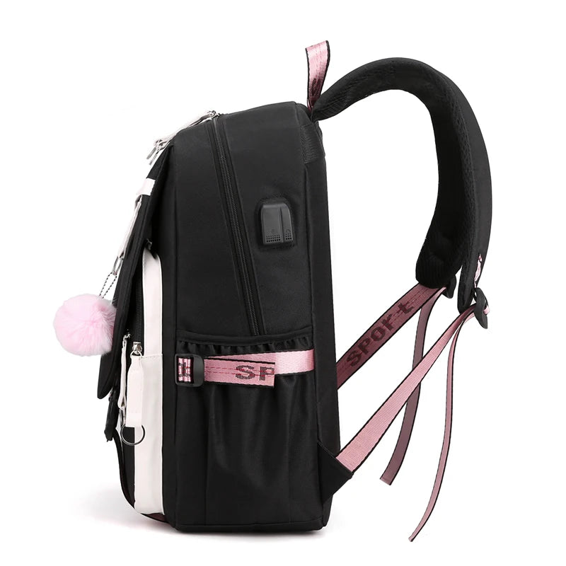 Sanrio Kuromi Cinnamoroll Backpack Teenager Student Rucksack Girl Boy Kids Anime Knapsack Women Cute Cartoon Bag Travel Mochilas