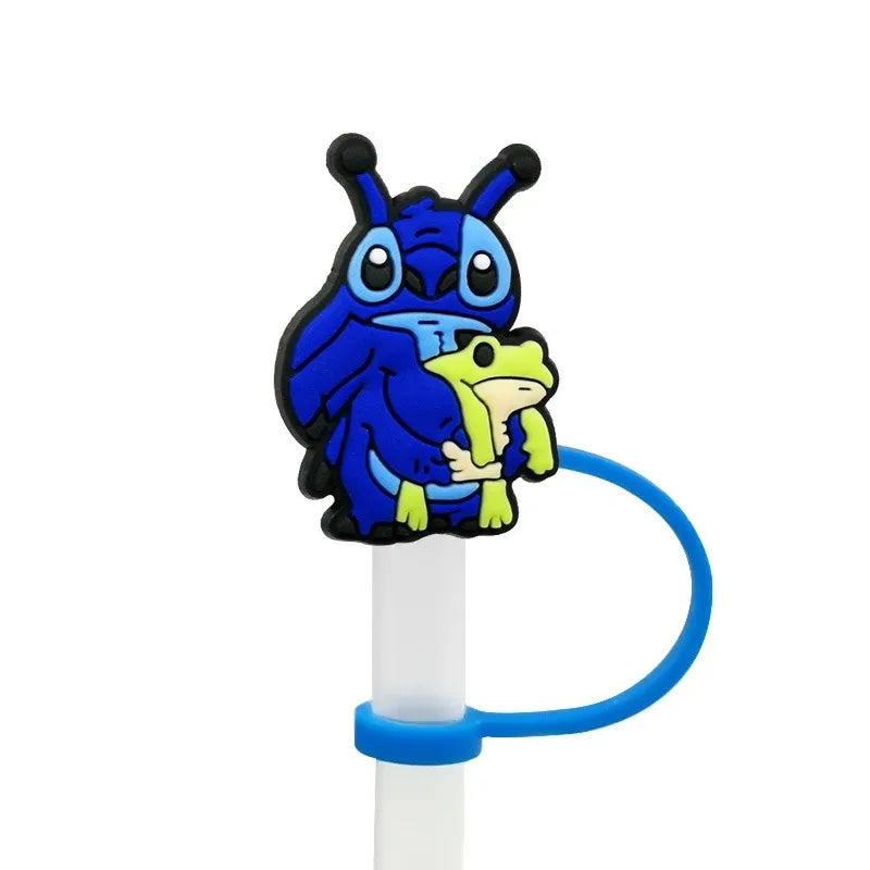 Hot Toys Stitch Straw Cover for Stanley Cup,Straw Topper Compatible with 30&40Oz Tumbler Handle,10mm/0.4in Silicone Straw Cover