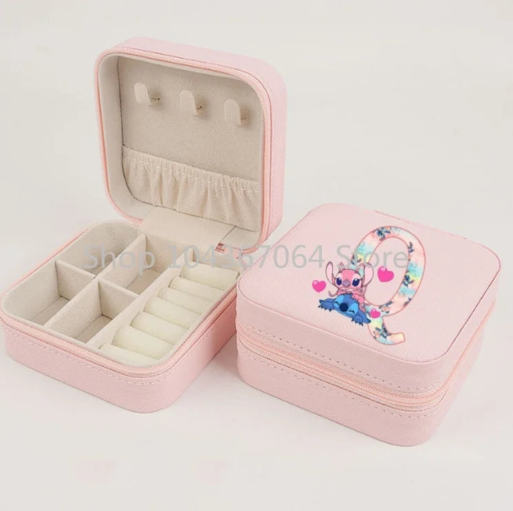 Lilo Stitch Mini Jewelry Storage Box Travel Organizer Jewelry Case Organizer Display Storage Earrings Holder Case Birthday Gifts