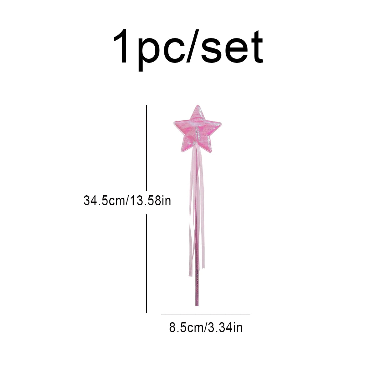 Cosplay party costume props Princess magic wand five-pointed star fairy wand ceremony ribbon stick cat stick 1 set 1 piece.