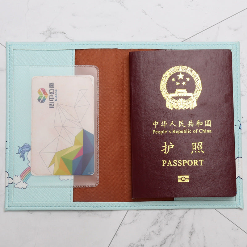 Cartoon Cute Passport Holder Boy Girl Travel Wallet Soft PU Covers for Passports Card Holder