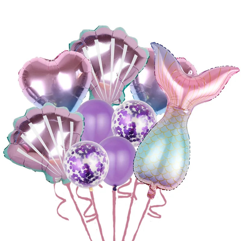 Mermaid Princes Birthday Party Decorations Disposable Tableware Gif Bag Foil Balloon Backdrop Decor Baby Shower Party Supplies