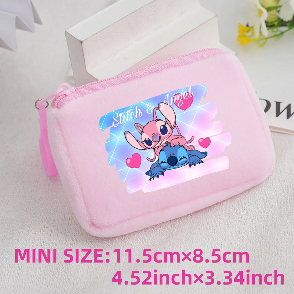 Lilo Stitch Kids Anime Plush Coin Purse Girls Boys Cute Mini Wallet Cartoon Moneybag Kids Storage Bag Pendant Birthday Gifts