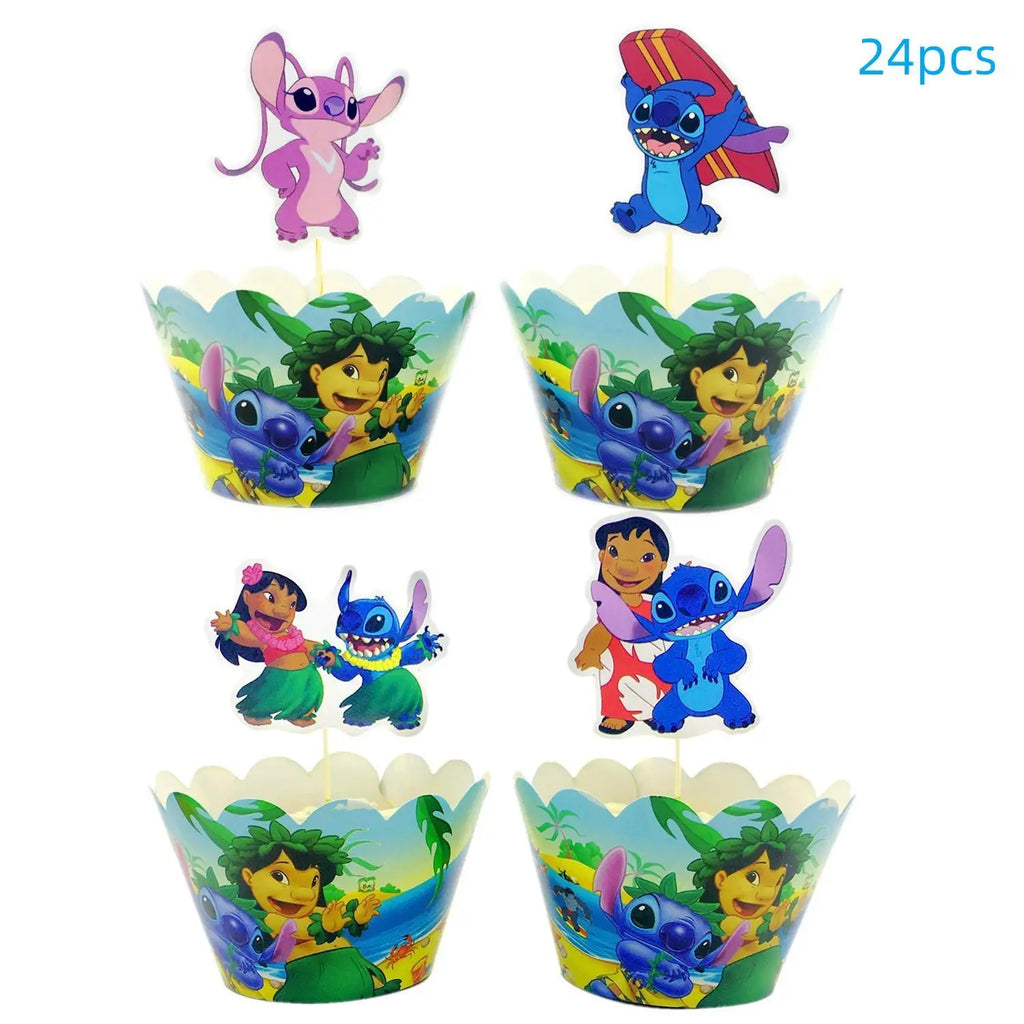 New Lilo&Stitch Birthday Party Supplies Baby Shower Girl's Favorite Digital Cartoon Balloon Set Backdrop Holiday DIY Decoration