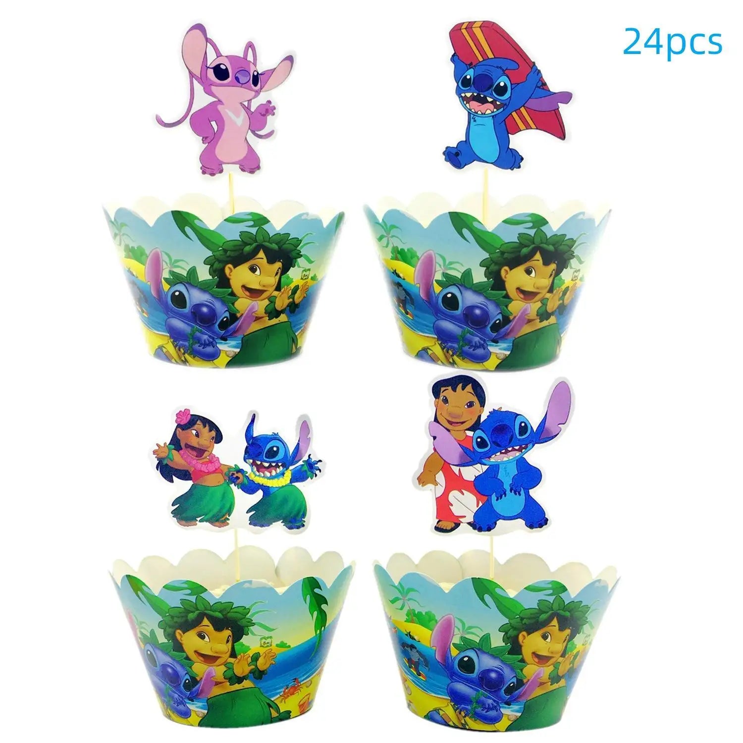New Lilo&Stitch Birthday Party Supplies Baby Shower Girl's Favorite Digital Cartoon Balloon Set Backdrop Holiday DIY Decoration