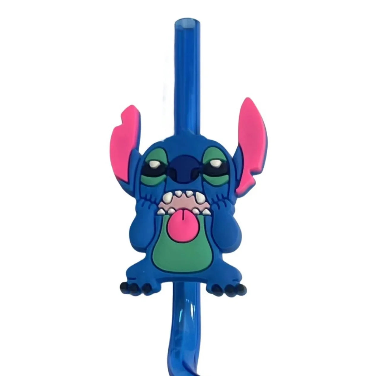 Cartoon Stitch Series Curved Straw Ice Cream Straw Soft Rubber Environmentally Friend Material Food Grade Artistic Design Straw
