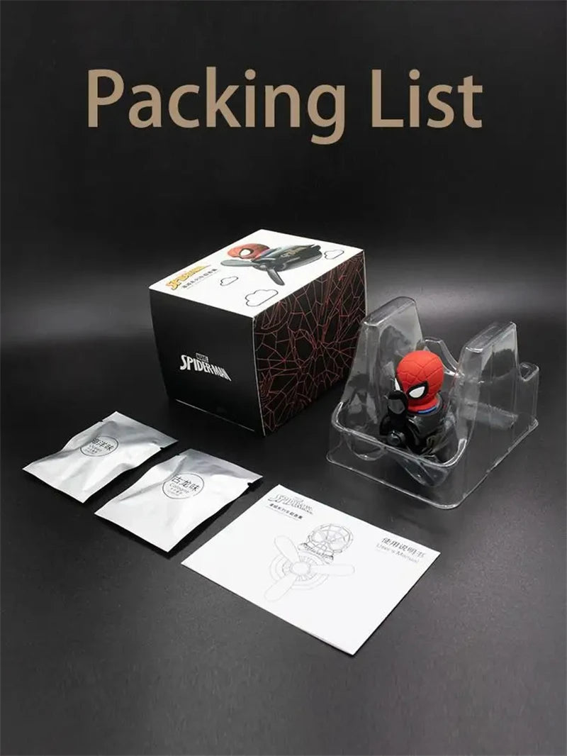 Anime Stitch Car Aromatherapy Accessory Kawaii Spider-Man Car Air Conditioning Port Decoration Rotating Propeller Toys Gifts