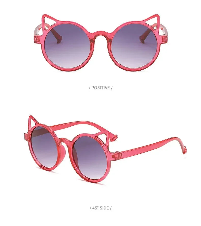 Girls Boys Cute Animal Cartoon Ears Sunglasses Outdoor Sun Protection Children Lovely Vintage Sunglasses Protection Classic Kids