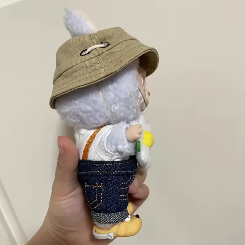 Labubu The Monsters Fall In Wild Series Plush Vinyl Doll Backpack Pendant Decoration Keychain Denim Labubu Fans Collect Gifts