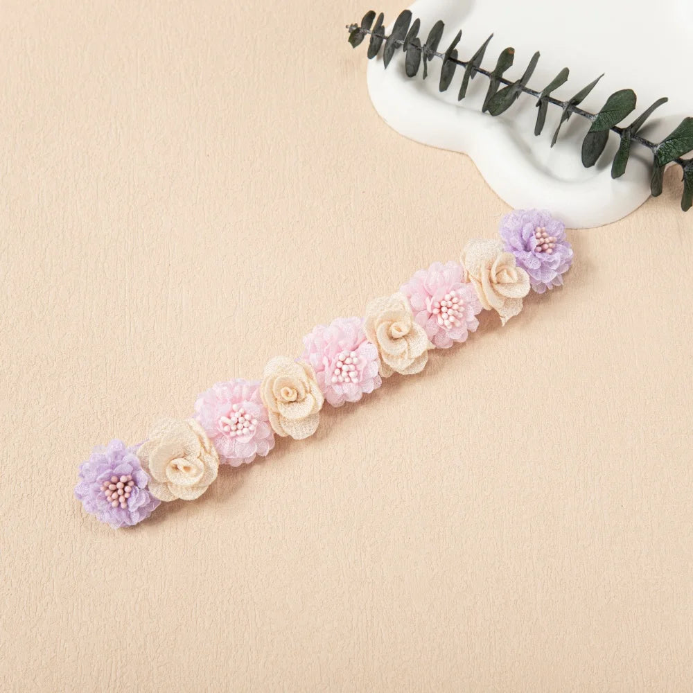 Charming Flower Baby Girl Headband Elastic Nylon Hair Band for Newborns Toddlers Soft Kids Turban Baby Hair Accessories for Girl