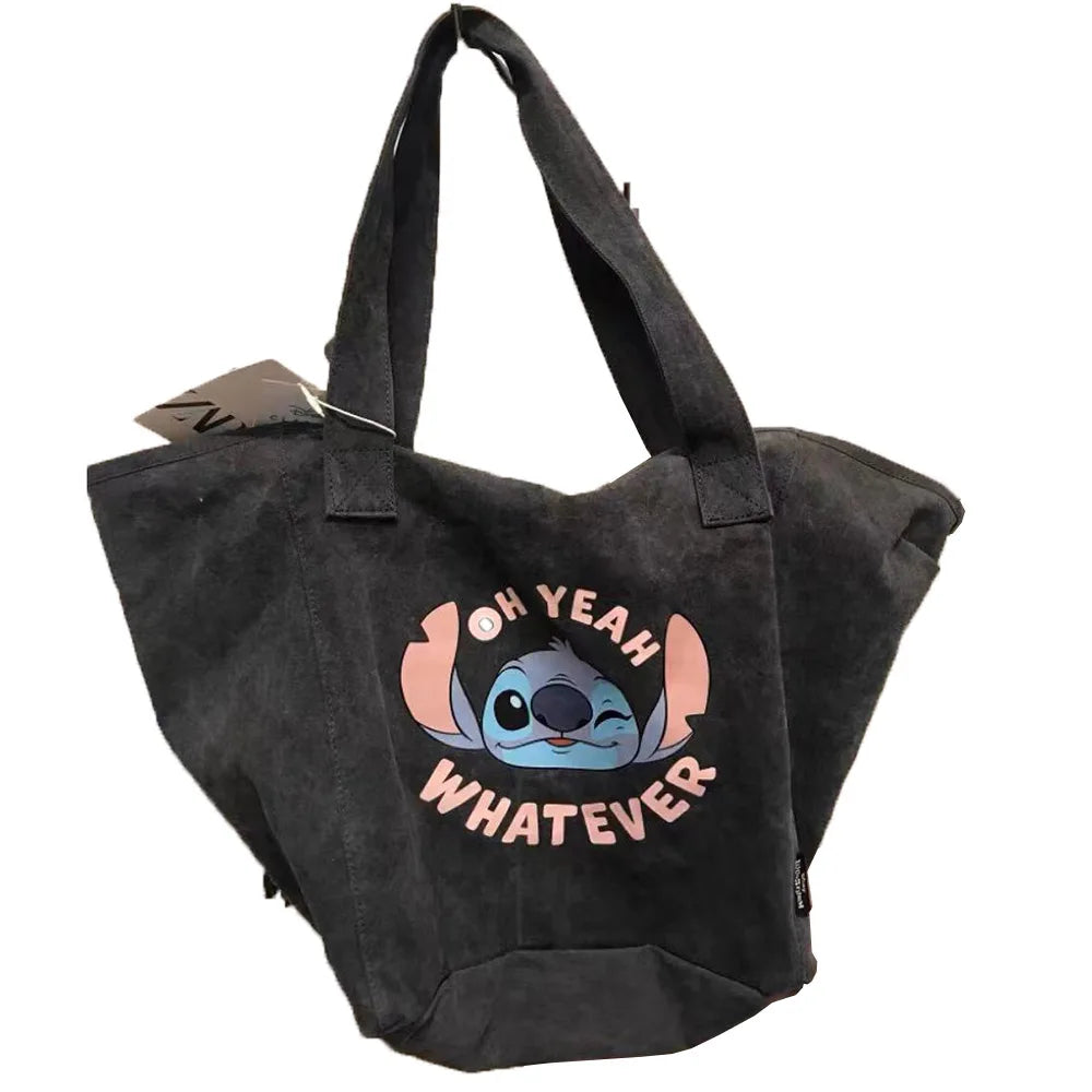 Stitch Cartoon Handbags Large Capacity Anime Tote Casual All-match Satchel Women's Fashion Storage Bags Outdoor Travel Backpacks