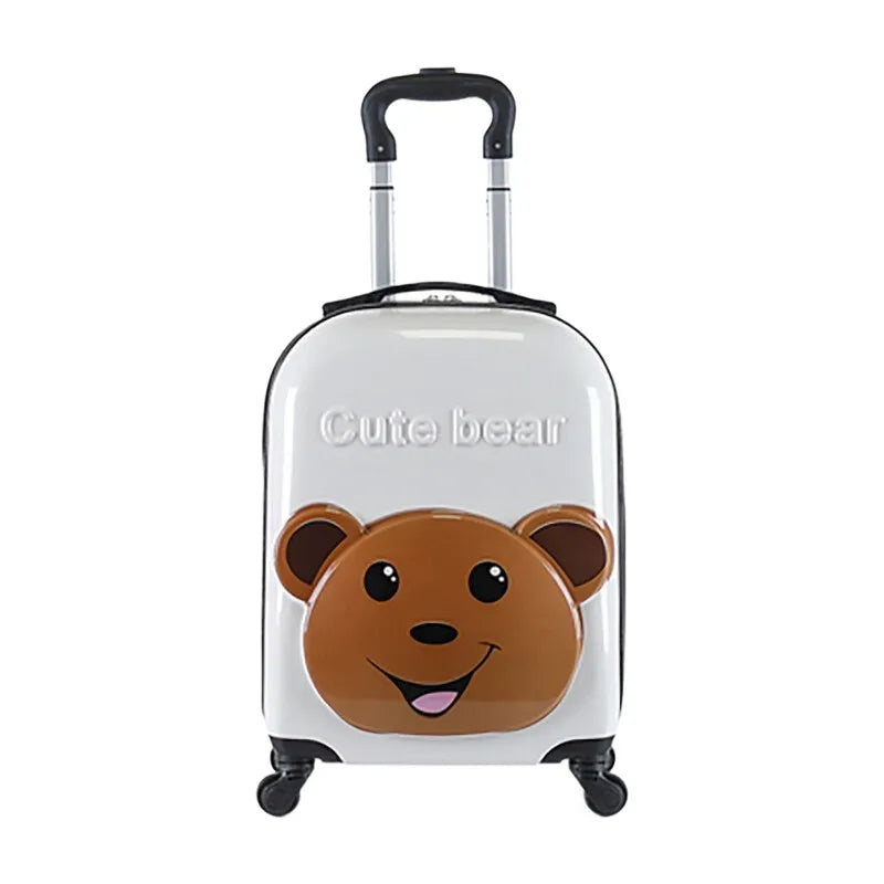 New 18" Kids Cartoon Kitty Luggage - Lightweight Suitcase with Wheels Airline Approved Carry-On for Travel