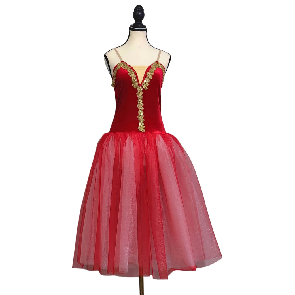 Blue Ballet Tutu Skirts Performance Costumes Princess Dance Practice Long Romantic Dress