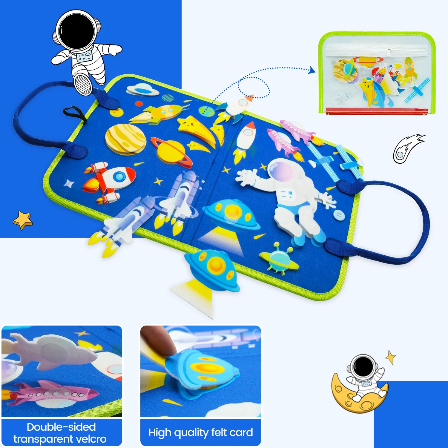 Toddler Felt Montessori Busy Book Activity Sensory Boards Fine Motor Skill Quiet Book Toys Preschool Learning Educational Gift