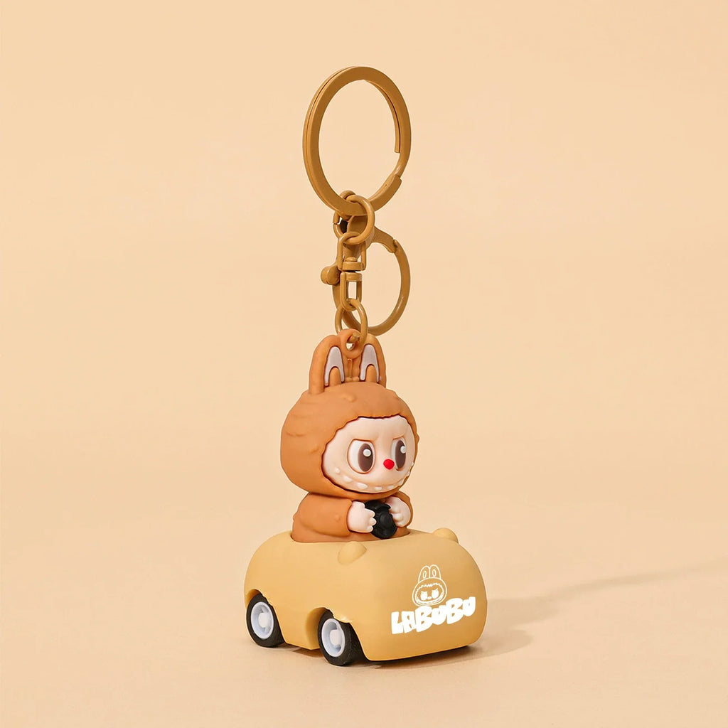 Cute Labubu Doll Pendant Keychain Exquisite Doll Fluff Pvc Toy Phone Ornaments Bag Charms Car Key Chain Kawaii Accessories Gifts