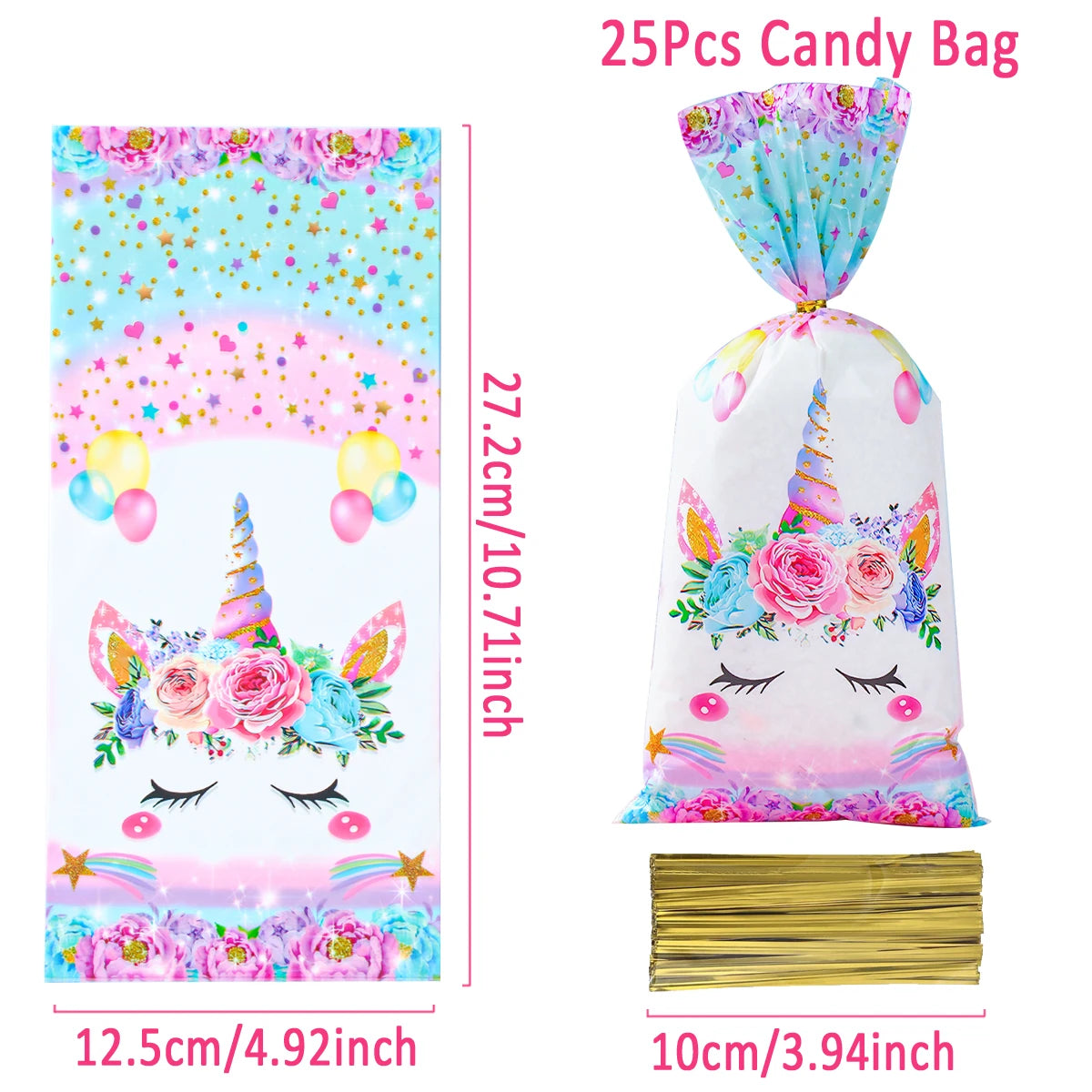 Rainbow Unicorn Handbag Candy Bag Happy 1st Birthday Party Decorations Kids Favors Gift Unicorn Box Baby Shower Girls Supplies