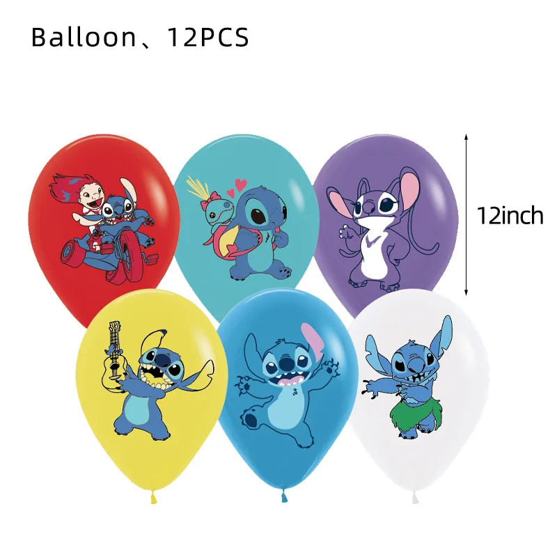 Stitch Birthday Party Decorations Tableware Cups Plates Tablecloth for Kids Foil Balloon Backdrop Lilo and Stitch Party Favors